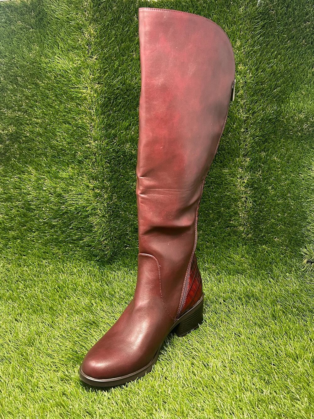 White Mountain Women's 8.5M Cushaw Cordovan Double Zip Tall Boots